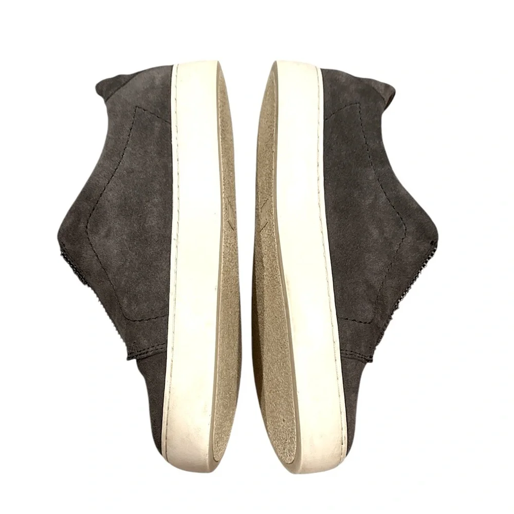FRYE LENA SUEDE ZIPPER CENTER FRONT GREY PLATFORM SNEAKER SHOES 8
